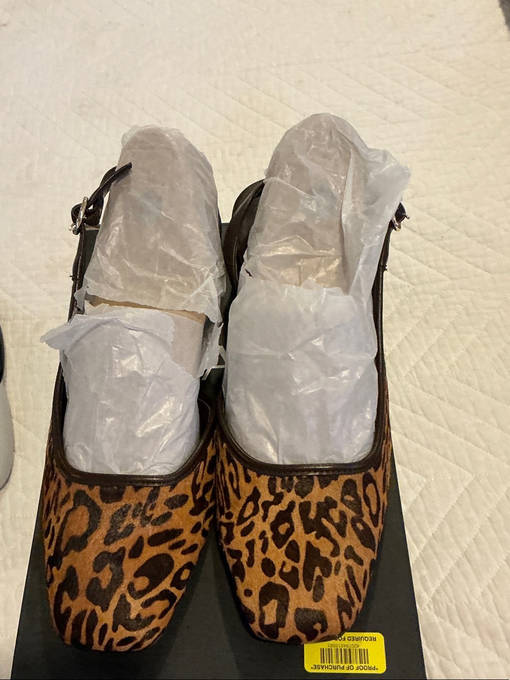 Naturalizer Leopard Print Slingback Mules - Brown/Black